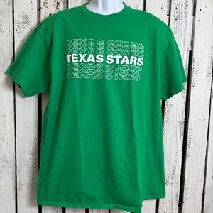 Vintage Texas Stars Green Leaf A/C Graphic T-shirt Size XL Green 100%‎ Cotton